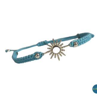 Pulsera entrepieza Sol y Luna azul